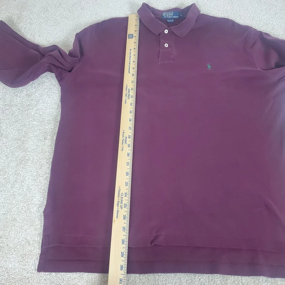 Polo Ralph Lauren Men's Knit Pullover SZ L Burgundy 1/4 Zip Long Sleeve SEE COND